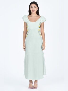 Fanm Mon mint green Viyana midi dress